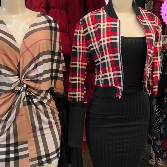 Plaid Bomber Jacket - Picture 1 of 1